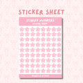 Pink Starry Numbers Sticker Sheet