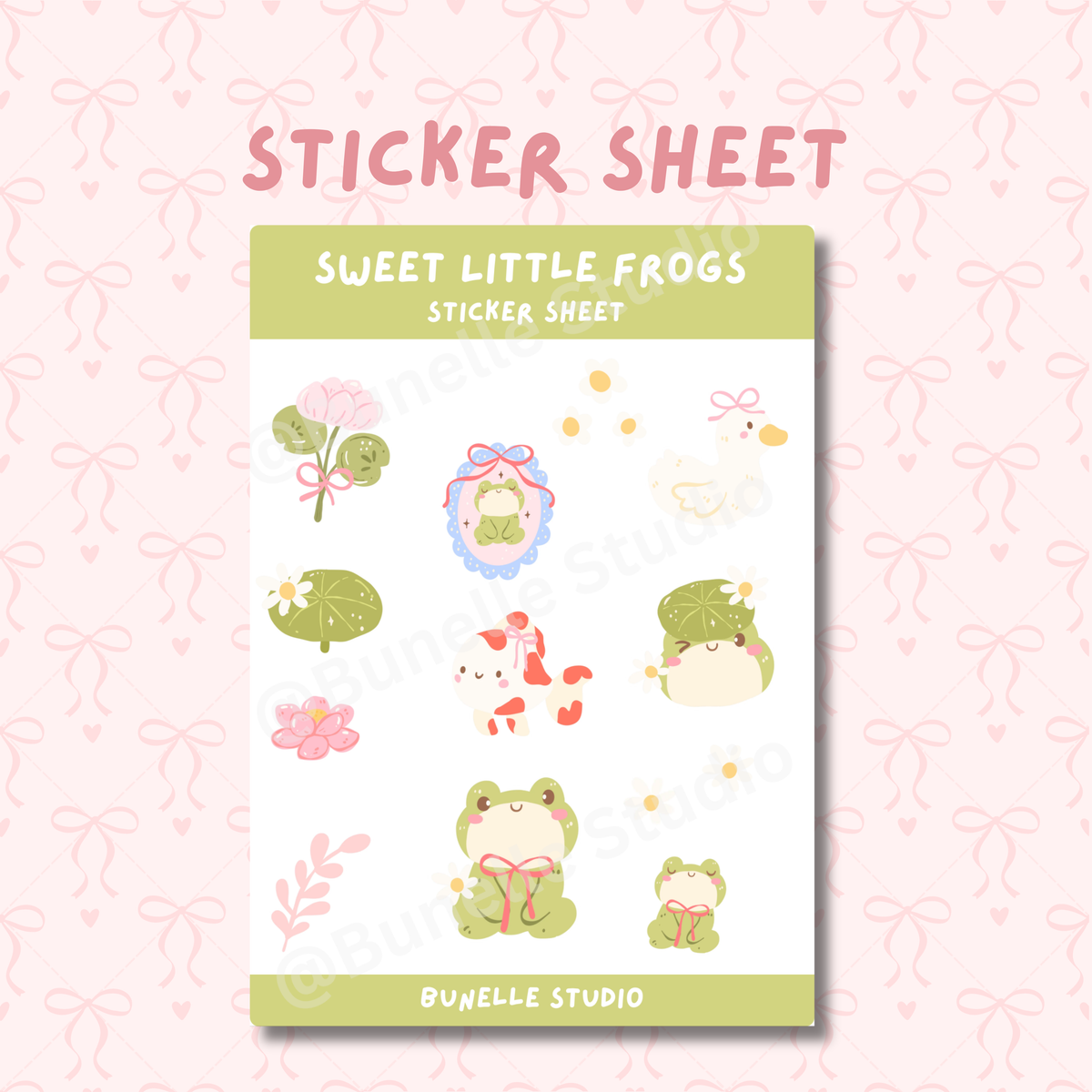 Sweet Little Frogs Sticker Sheet