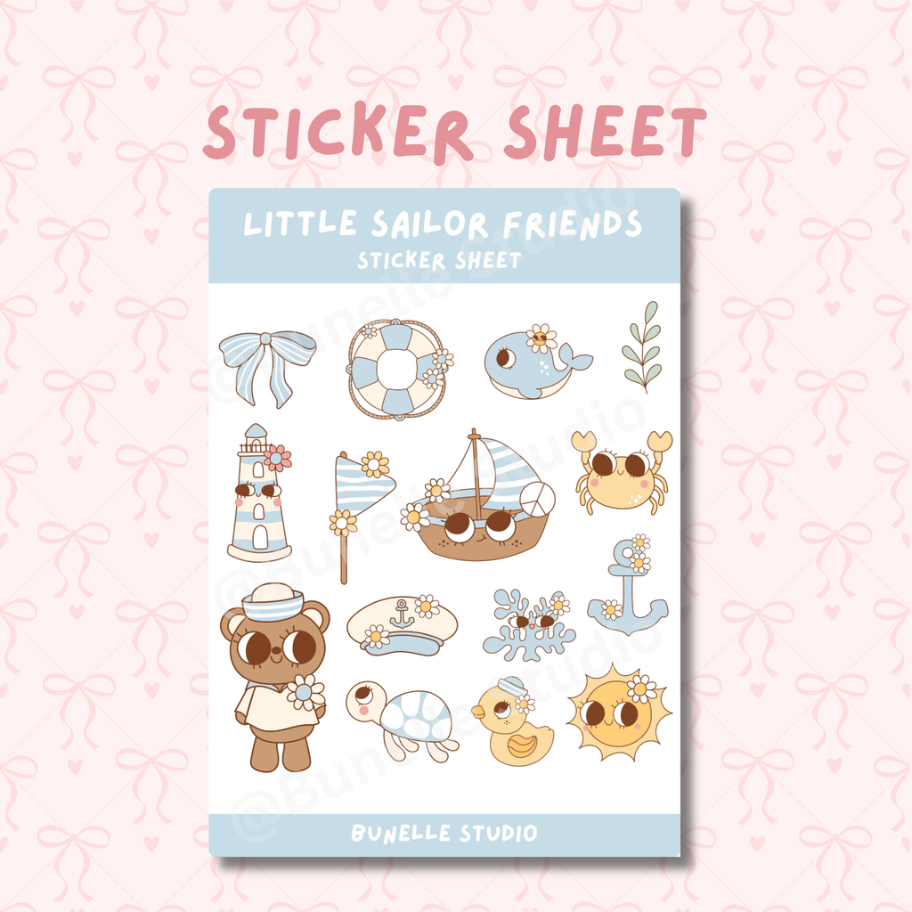 Little Sailor Friends Sticker Sheet