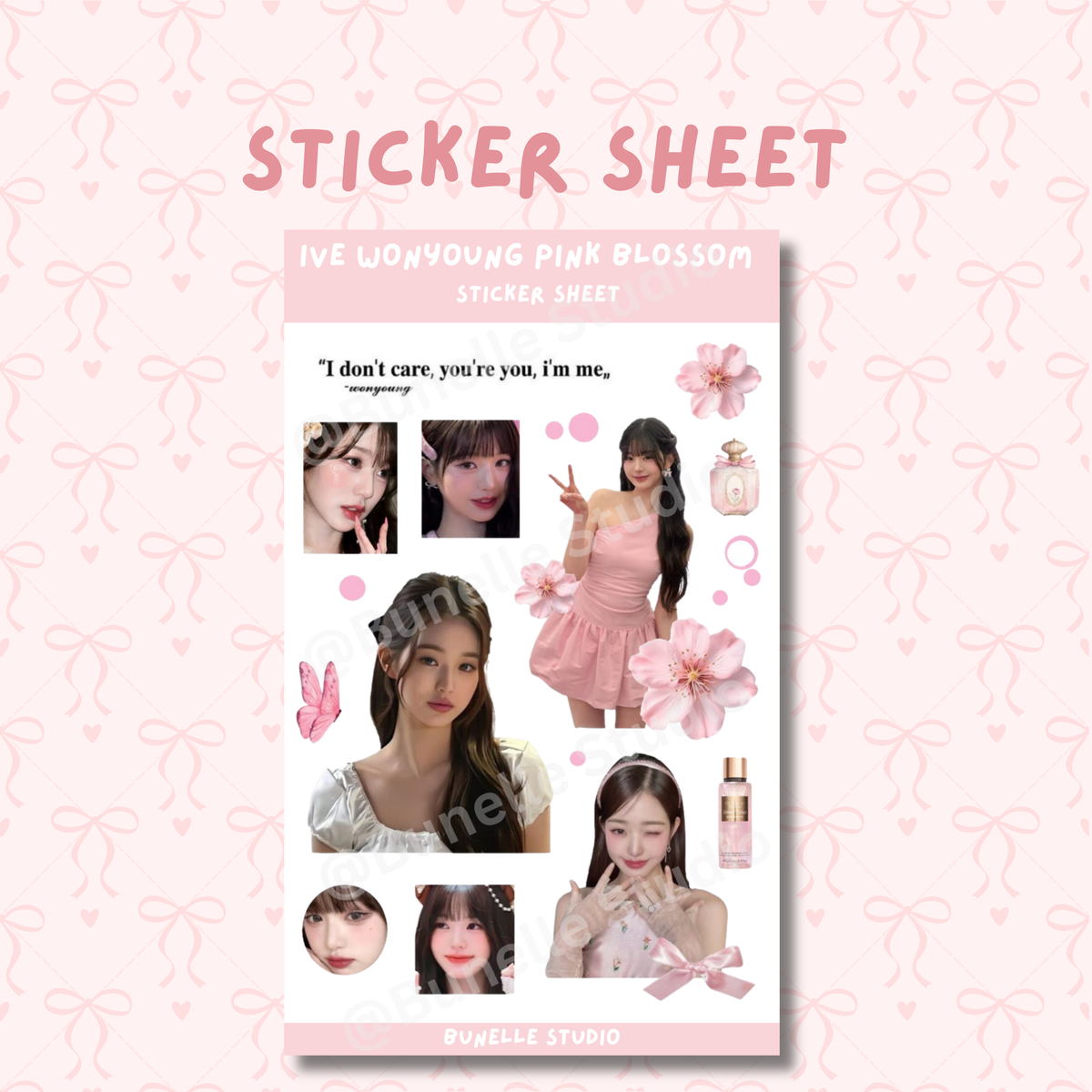 Ive Wonyoung Pink Blossom Sticker Sheet