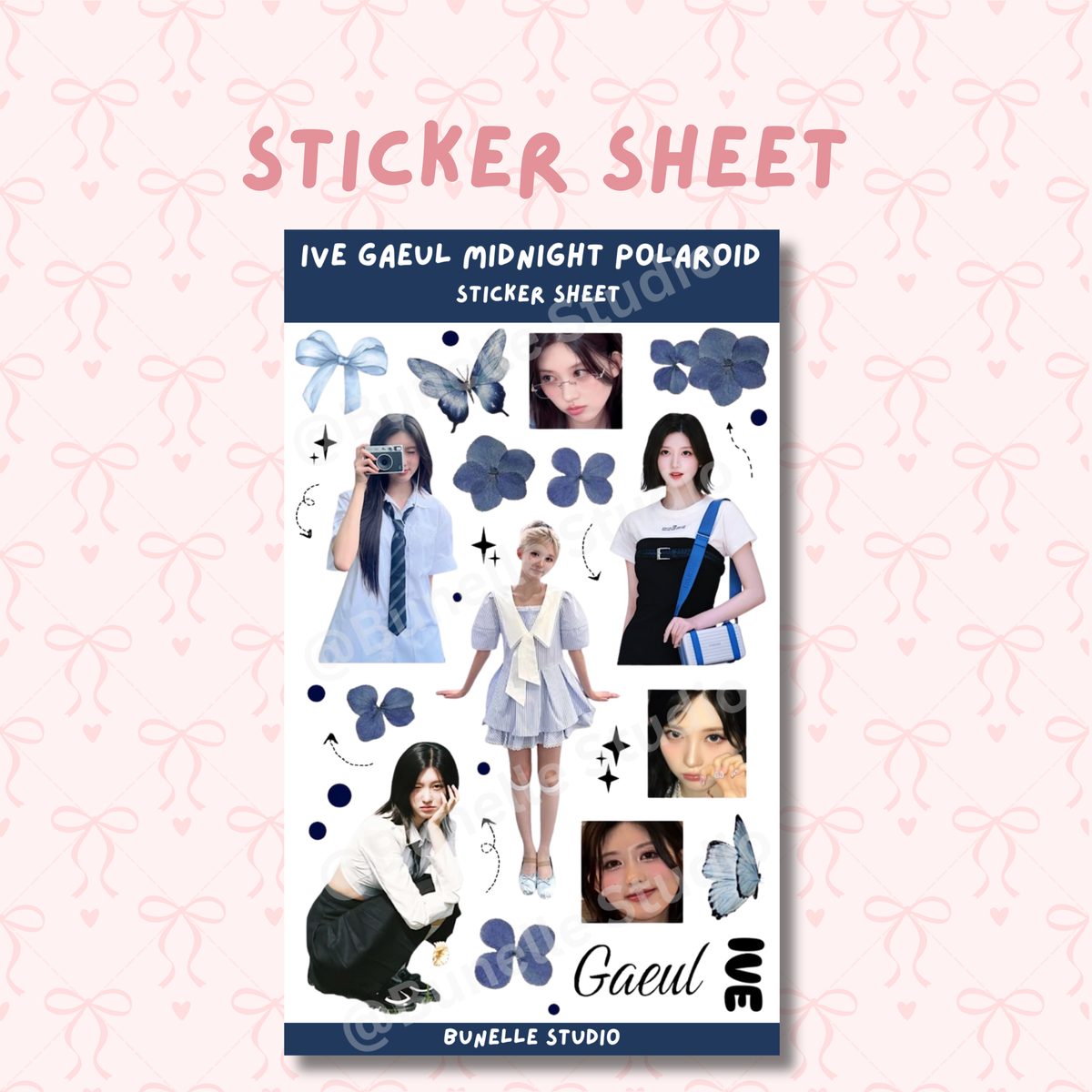 Ive Gaeul Midnight Polaroid Sticker Sheet