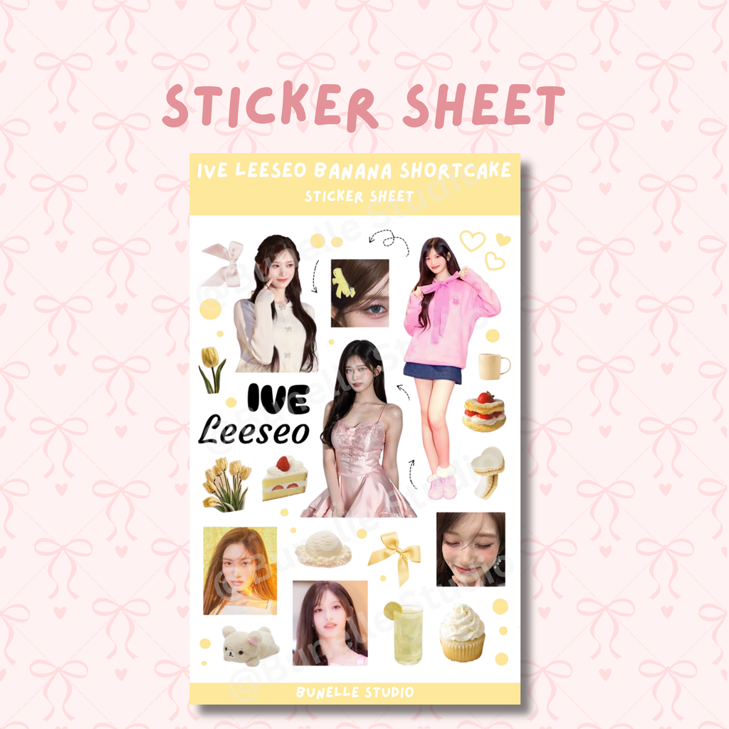 Ive Leeseo Banana Shortcake Sticker Sheet
