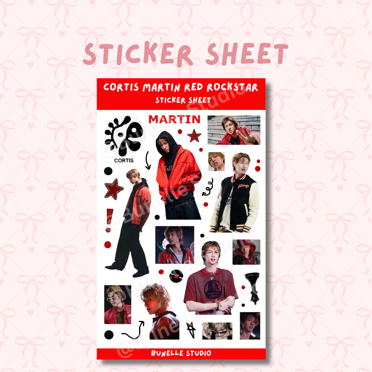 Cortis Martin Red Rockstar Sticker Sheet
