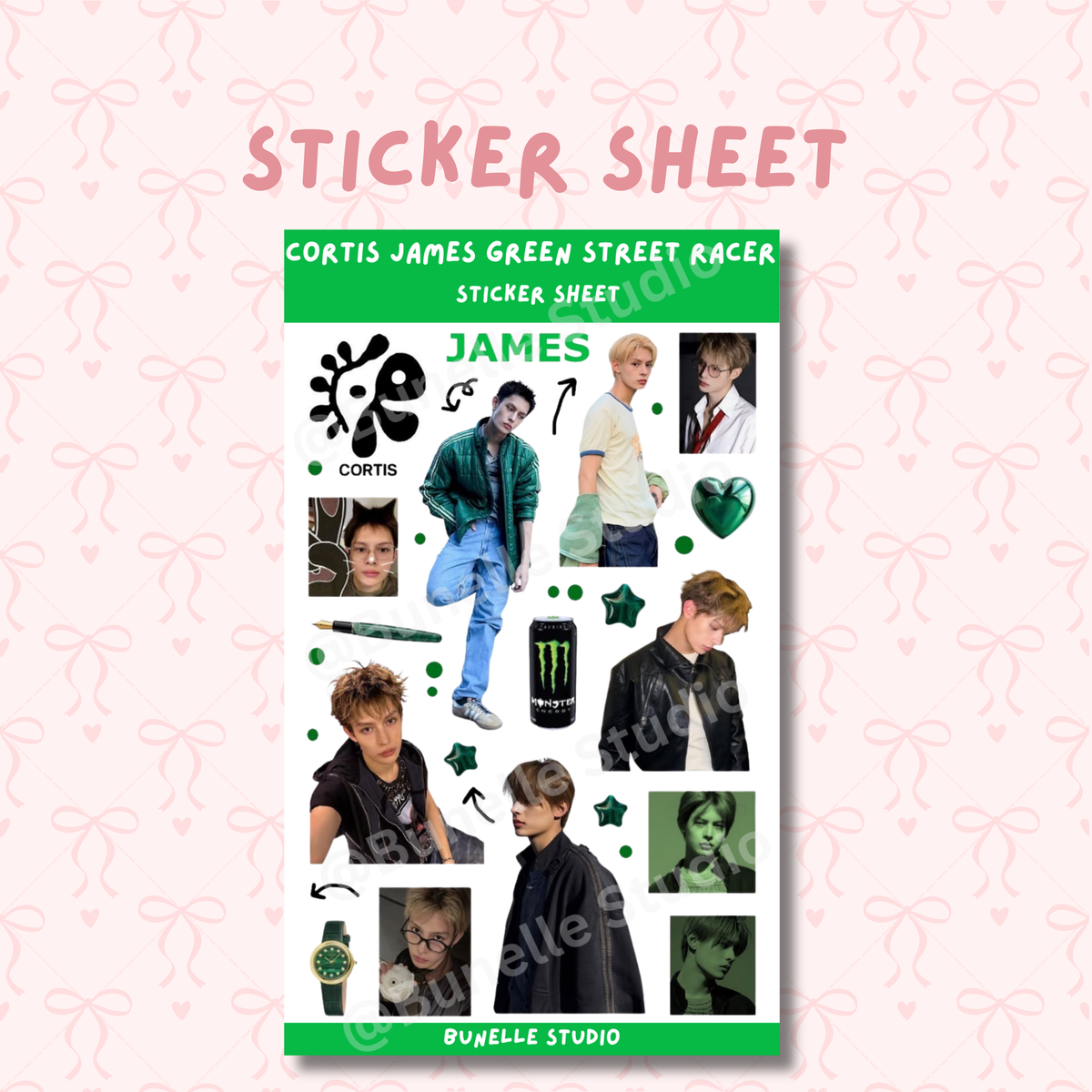 Cortis James Green Street Racer Rockstar Sticker Sheet