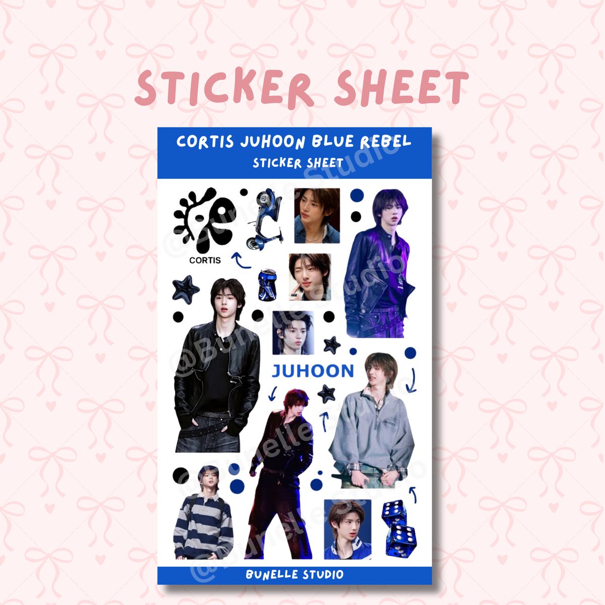 Cortis Junhoon Blue Rebel Sticker Sheet