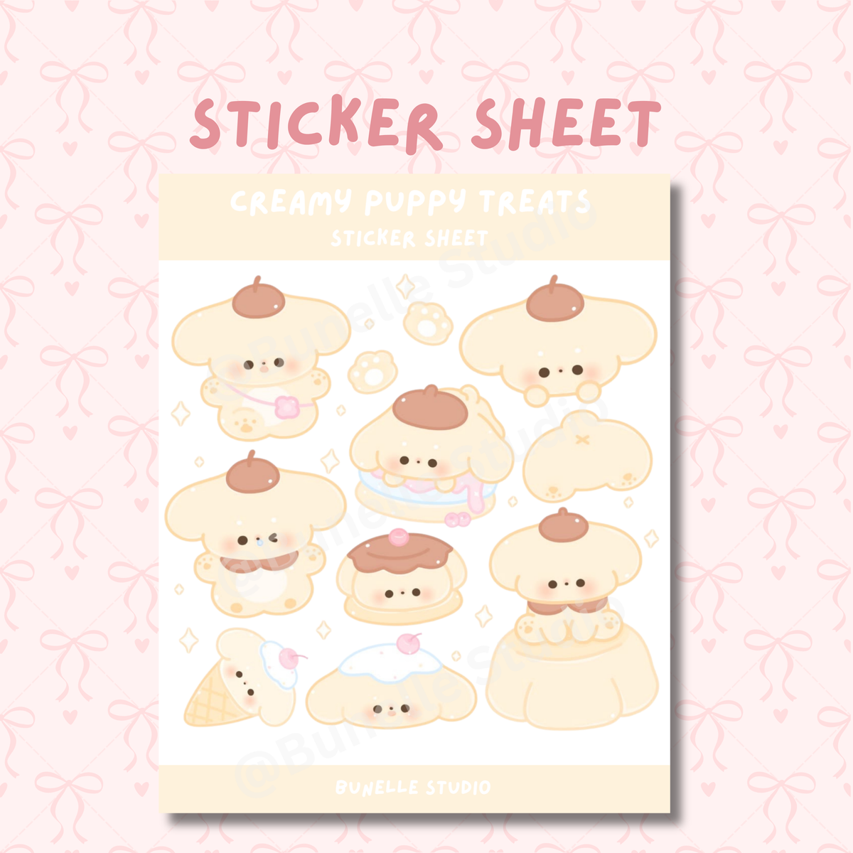 Creamy Puppy Treats Sticker Sheet