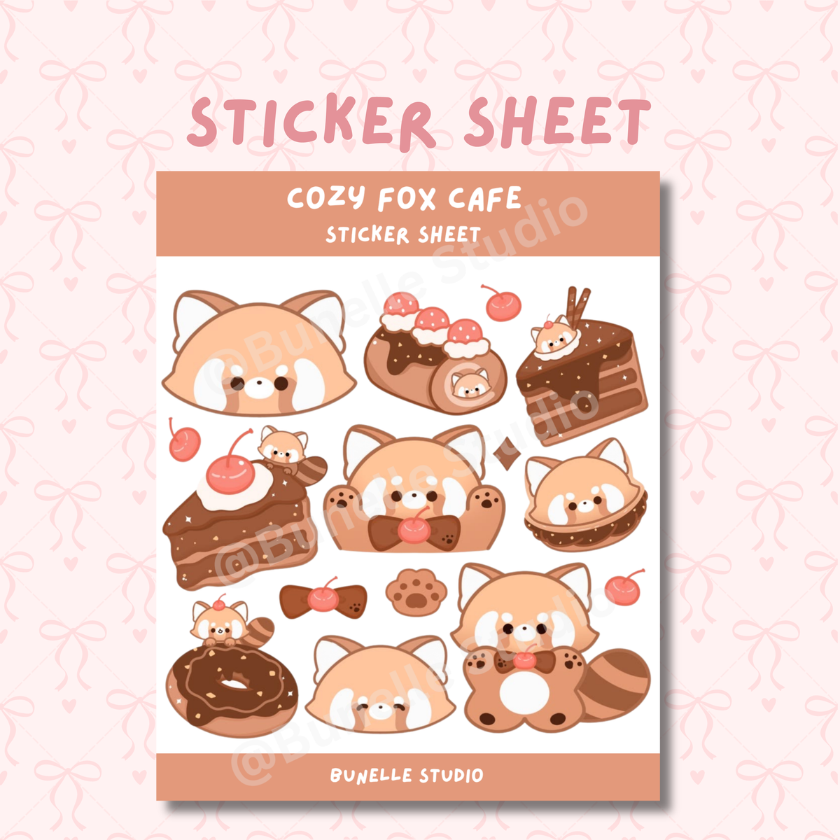Cozy Fox Cafe Sticker Sheet