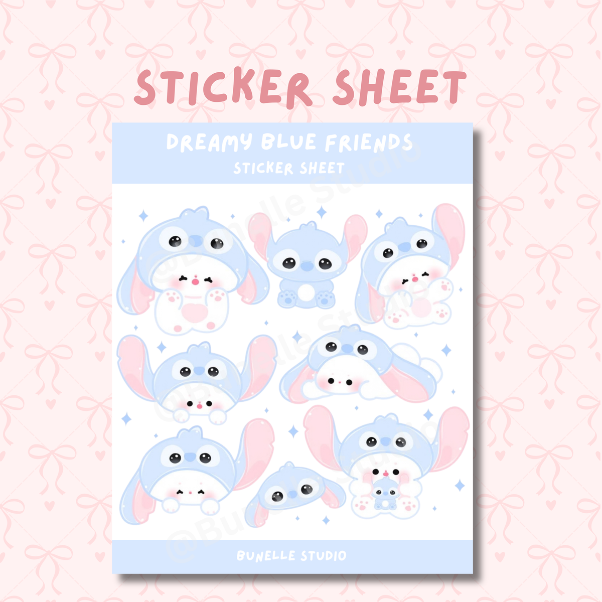 Dreamy Blue Friends Sticker Sheet