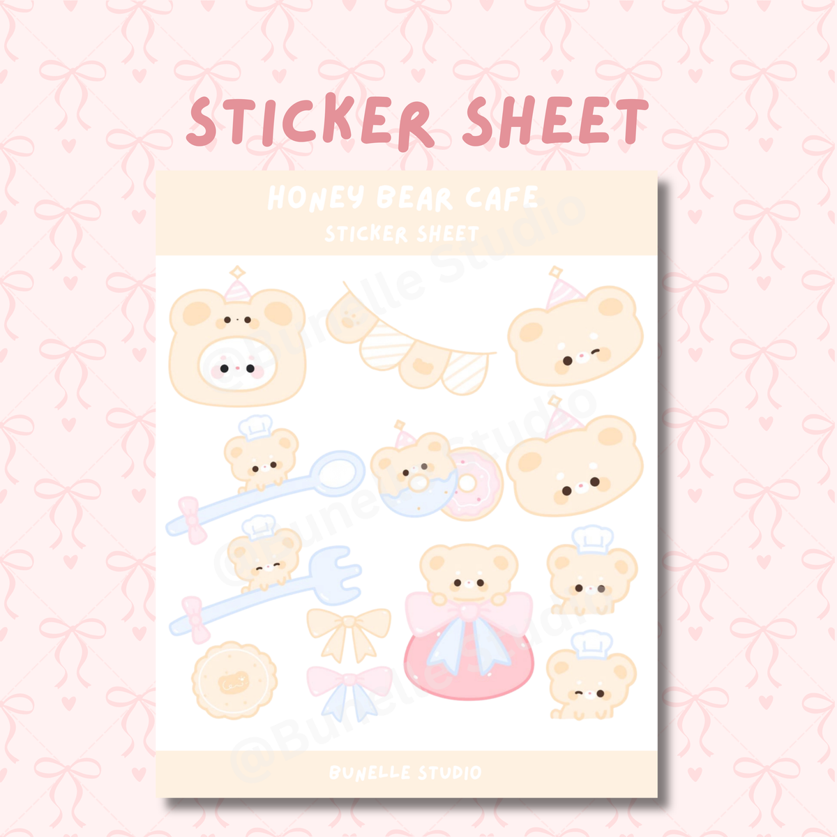 Honey Bear Cafe Sticker Sheet