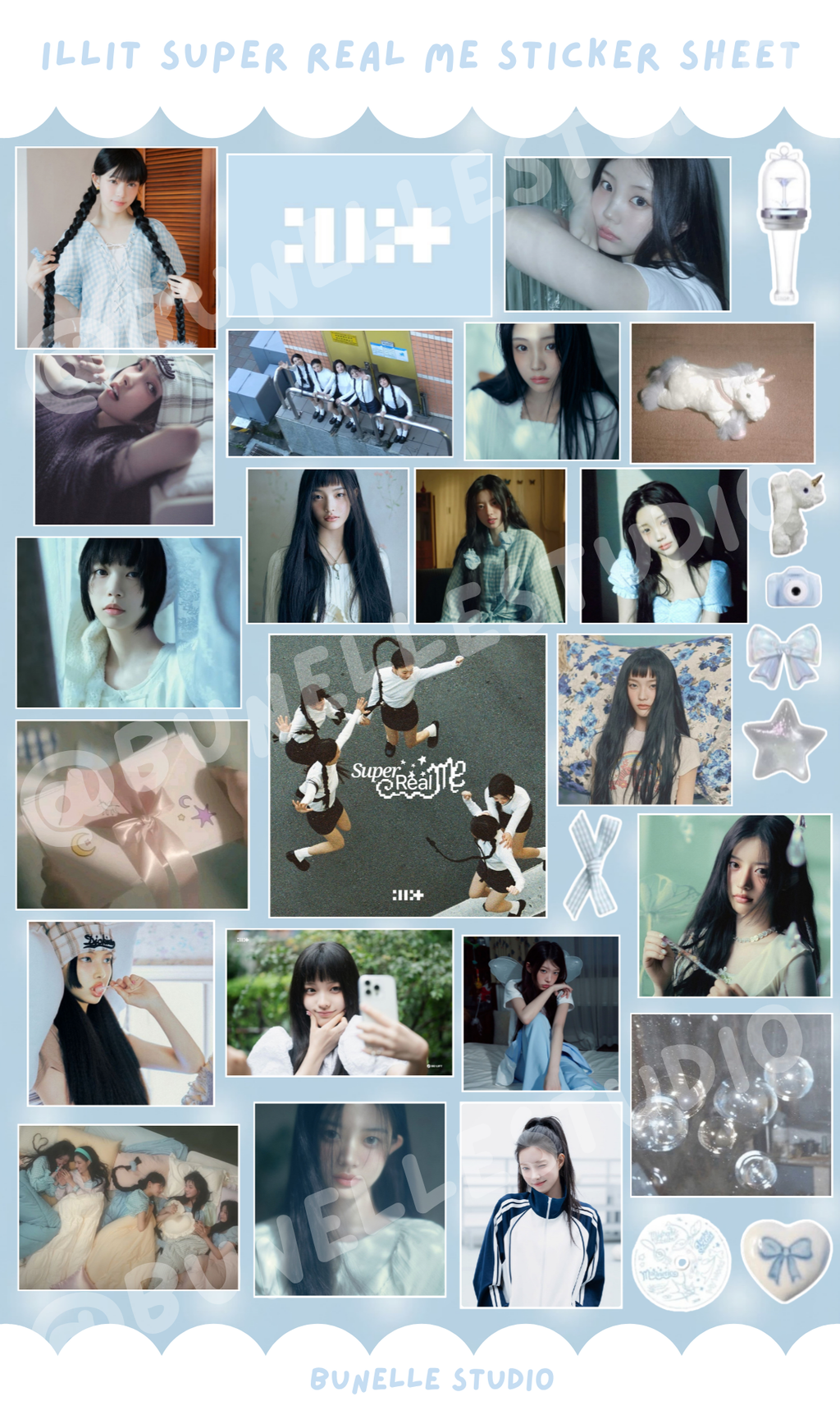 Kpop Sticker Sheet | Ive Gaeul Midnight Polaroid Stickers – Bunelle Studio
