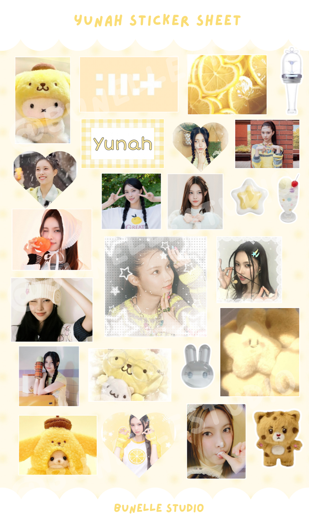Kpop Sticker Sheet | Ive Gaeul Midnight Polaroid Stickers – Bunelle Studio