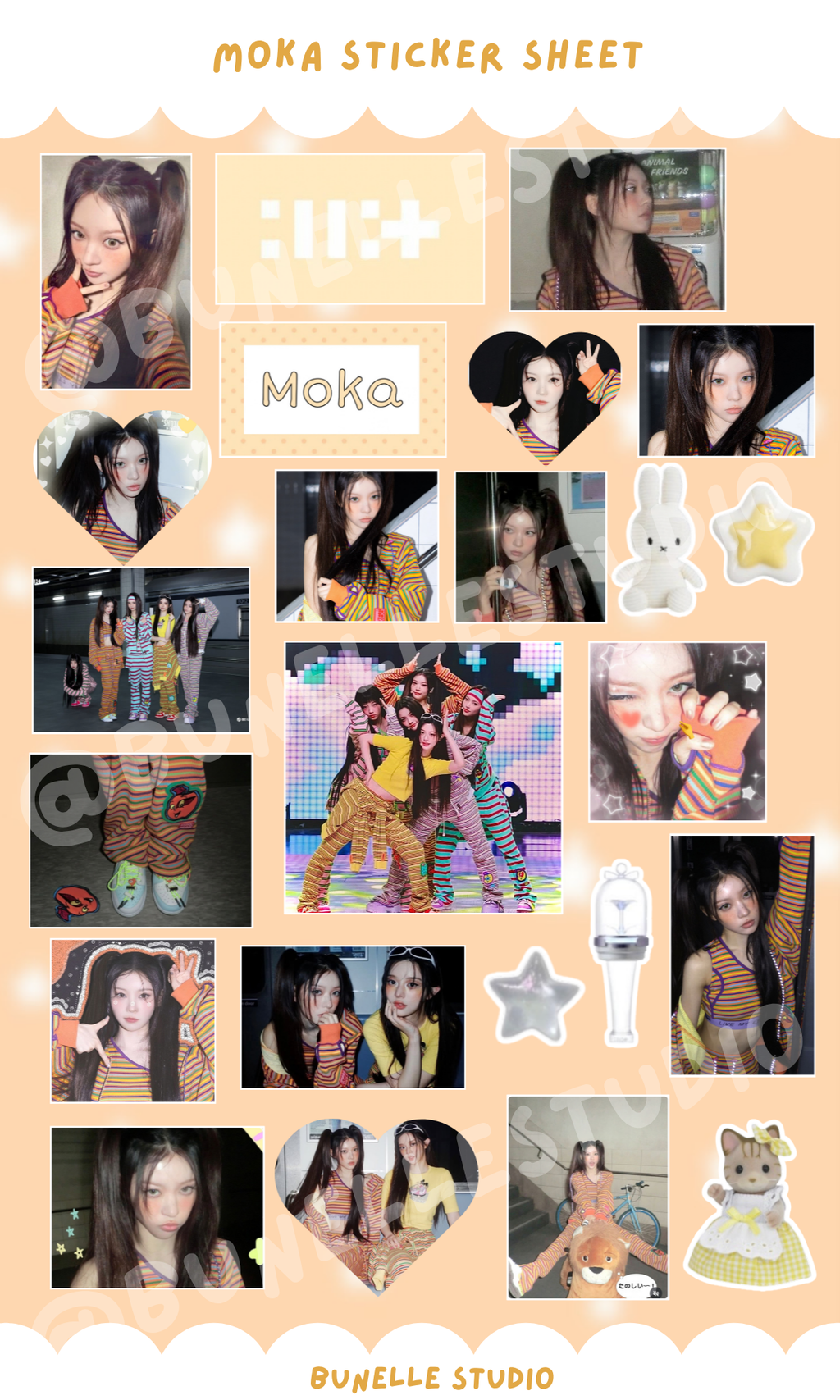 Kpop Sticker Sheet | Ive Gaeul Midnight Polaroid Stickers – Bunelle Studio