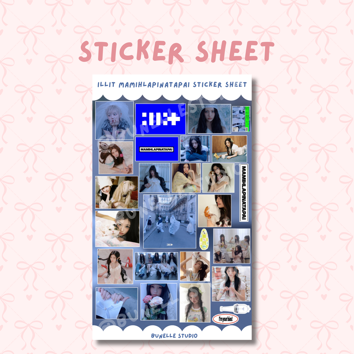 Kpop Sticker Sheet | Ive Gaeul Midnight Polaroid Stickers – Bunelle Studio