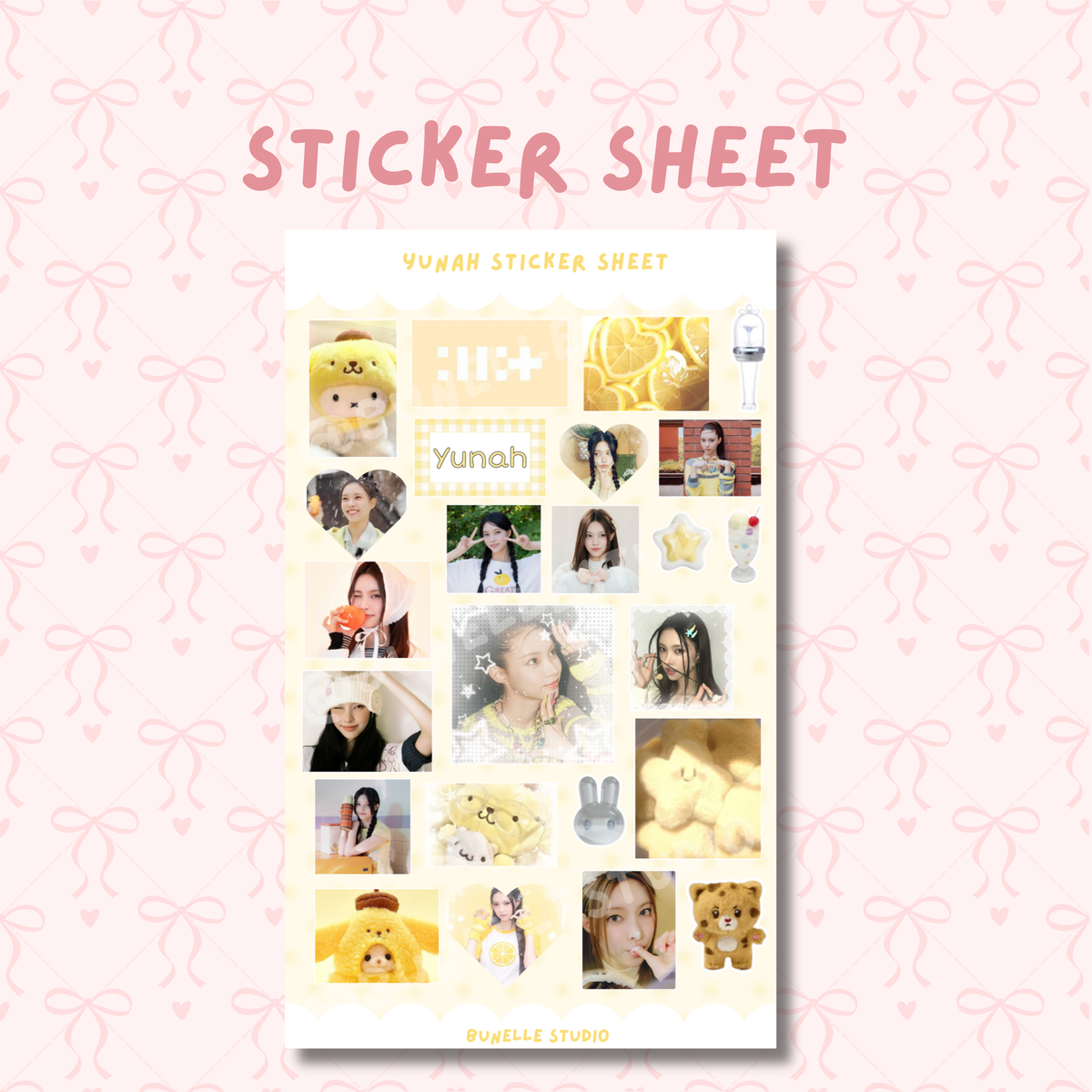 Kpop Sticker Sheet | Ive Gaeul Midnight Polaroid Stickers – Bunelle Studio