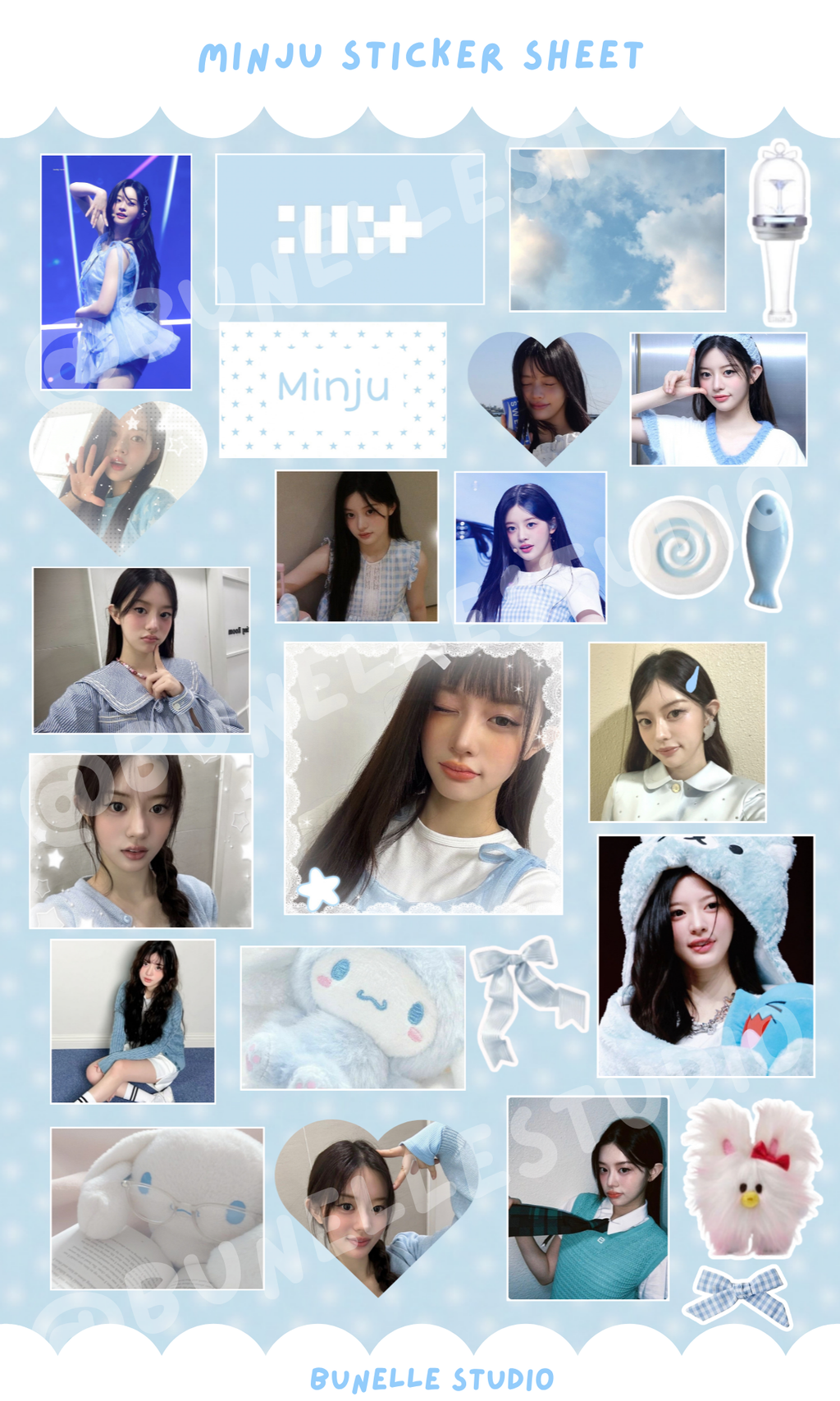 Kpop Sticker Sheet | Ive Gaeul Midnight Polaroid Stickers – Bunelle Studio