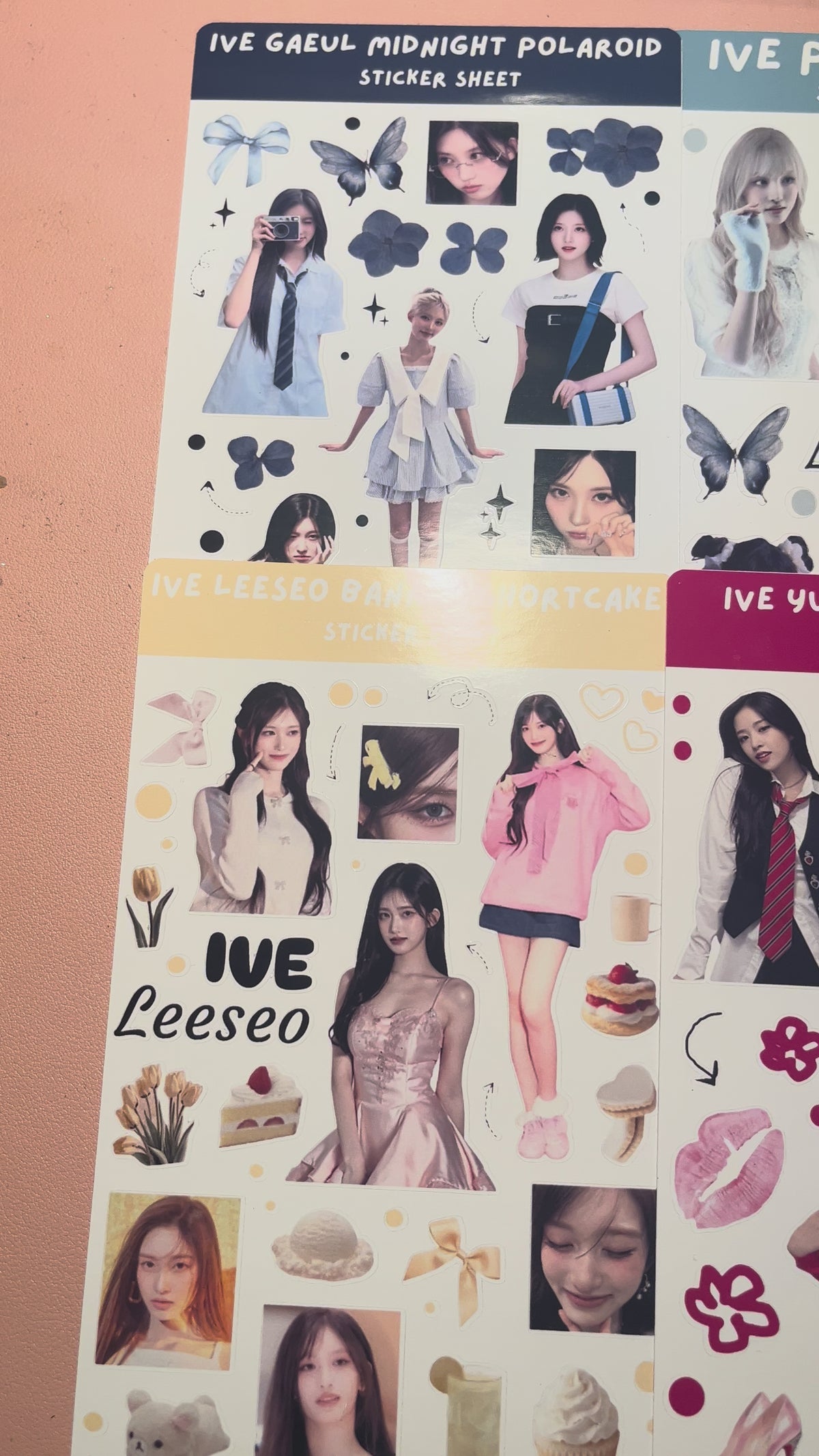 Ive Gaeul Midnight Polaroid Sticker Sheet